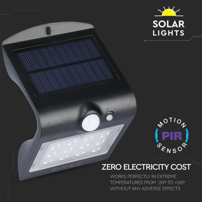 Aplique Solar V-TAC - IP65 Impermeable - Negro - 1.5W - 220 Lumens - 4000K-extra-7.webp