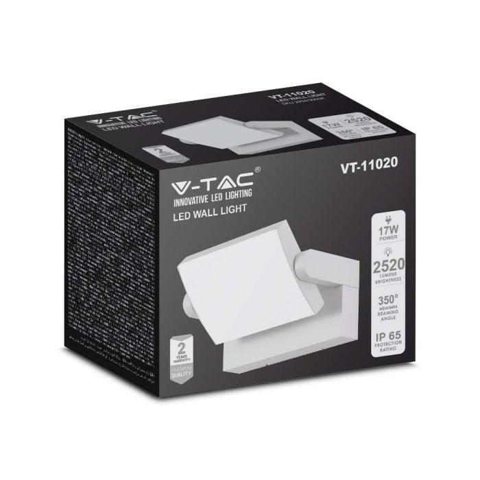 Aplique LED giratorio V-TAC - Impermeable IP65 - Blanco - 17W - 2520 Lúmenes - 3000K-extra-5.webp