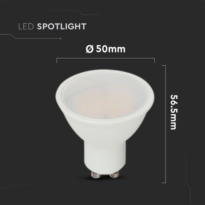 V-TAC LED Dicroica - GU10 - Lente 100° - IP20 - Blanco Lechoso - 2.9W- 250 Lumens - 3000K-extra-2.webp