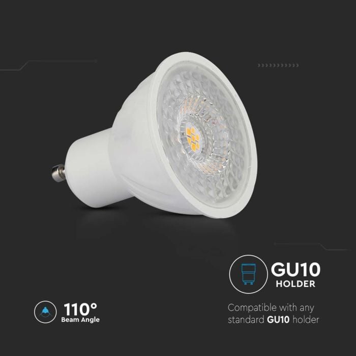 V-TAC LED Dicroica - Samsung - GU10 - Lente 110° - 445lm/w - IP20 - 6W- 445 Lumens - 3000K-extra-4.webp
