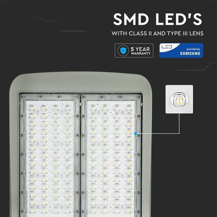 V-TAC LED Farola - Samsung - 140lm/w - IP65 Impermeable - Gris - 200W - 28000 Lúmenes - 5700K-extra-7.webp