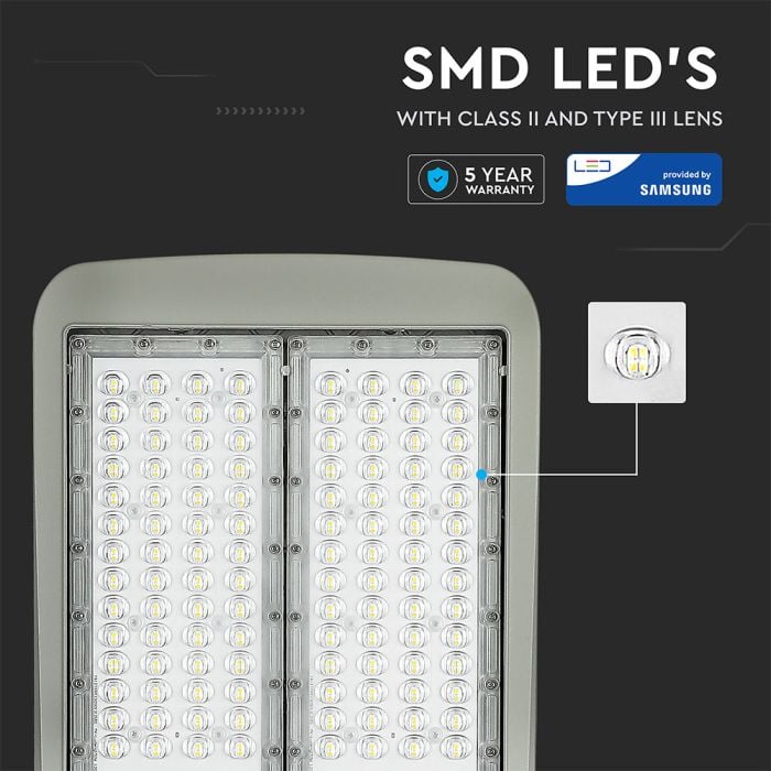 V-TAC LED Farola - Samsung - 140lm/w - IP65 Impermeable - Gris - 100W - 14000 Lúmenes - 5700K-extra-7.webp
