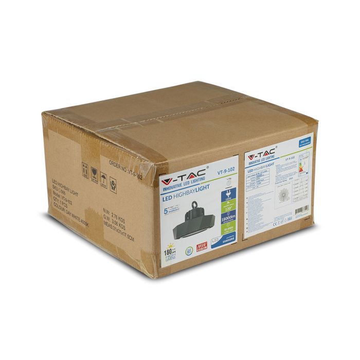 Campana LED V-TAC - Samsung - 180lm/w - MW - IP65 Impermeable - Negro - 100W - 18000 Lúmenes - 6400K-extra-5.webp