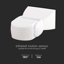 Sensor de movimiento por infrarrojos V-TAC - Impermeable IP65 - Cuerpo blanco-extra-3.webp