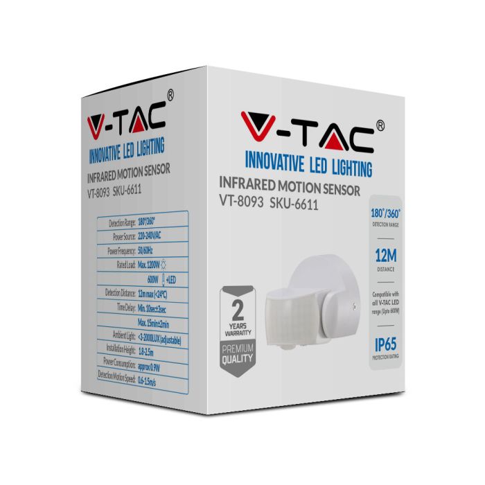 V-TAC Detectores de movimiento - IP65 Estanco - Blanco-extra-3.webp