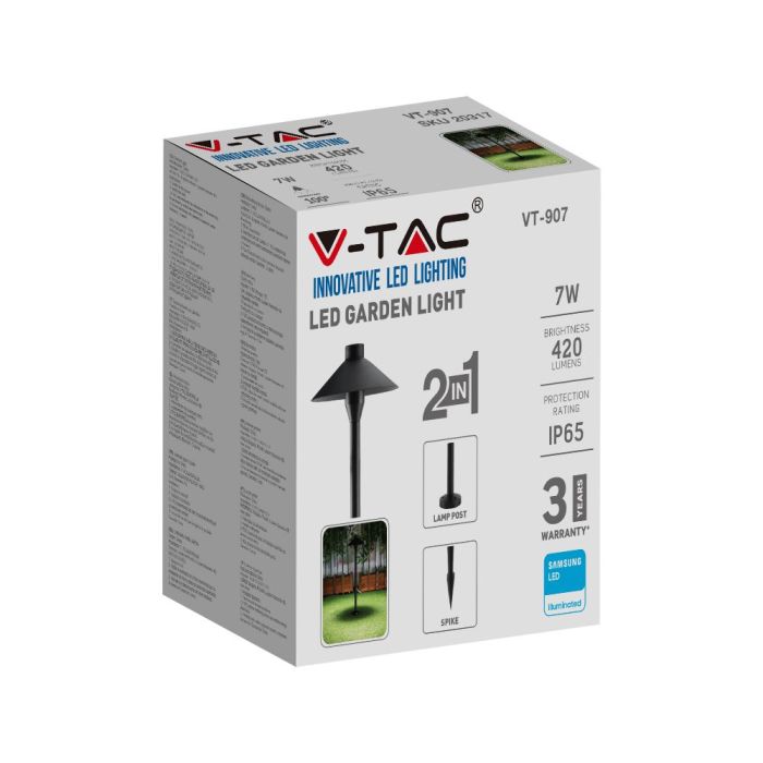 V-TAC Exterior - Luces de pinchos para jardín - Samsung - IP65 Impermeable - Negro - 7W- 420 Lúmenes - 4000K-extra-9.webp