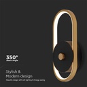 V-TAC LED Aplique Moderno - IP54 - Negro + Cuerpo Latón Antiguo - 15W- 1650 Lumens - 3000K-extra-4.webp