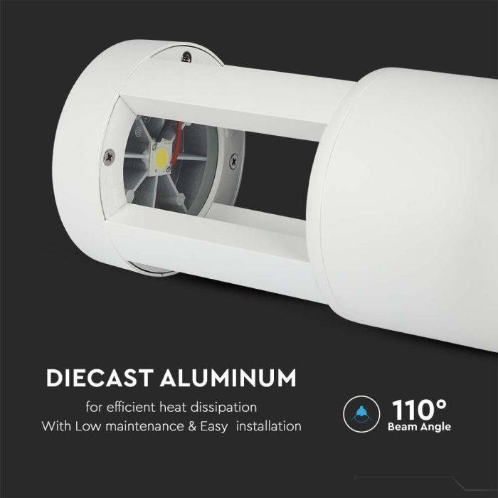 V-TAC Luz de Bolardo Exterior - IP65 Impermeable - Blanco - 10W - 1000 Lumens - 6400K - 25CM-extra-3.webp