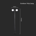 V-TAC Iluminación exterior - Lámpara de poste - Soporte E27 - IP44 - Negro mate-extra-3.webp