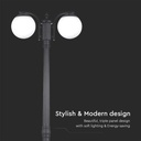 V-TAC Iluminación exterior - Lámpara de poste - Soporte E27 - IP44 - Negro mate-extra-5.webp