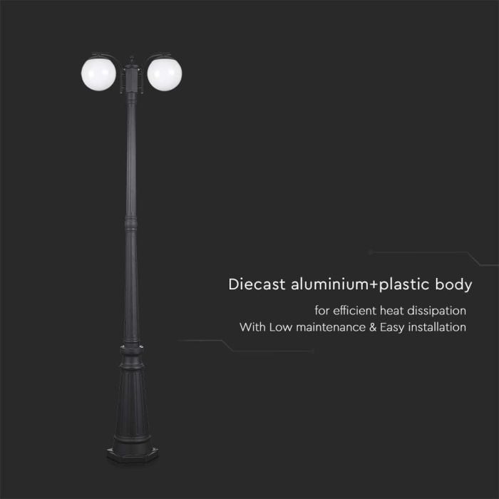 V-TAC Iluminación exterior - Lámpara de poste - Soporte E27 - IP44 - Negro mate-extra-6.webp