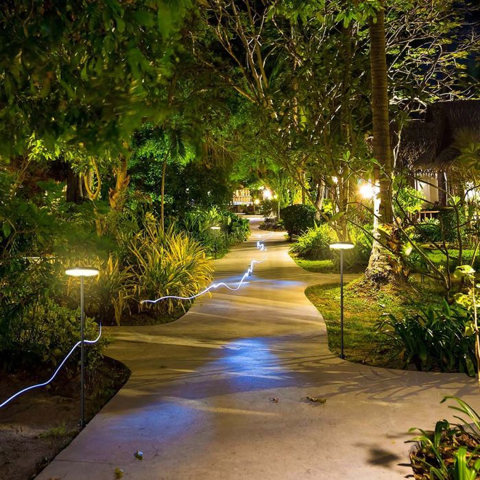 V-TAC Exterior - Luces de Espiga para Jardín - IP65 Impermeable - Cuerpo Antracita - 12W - 1135 Lúmenes - 3000K-extra-2.webp