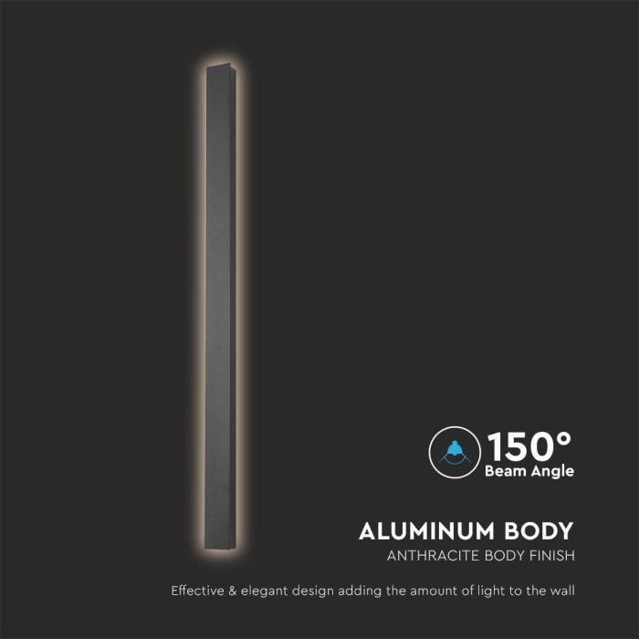 V-TAC LED Aplique Moderno - IP65 Impermeable - Cuerpo Antracita - 10W - 1250 Lumens - 3000K-extra-5.webp