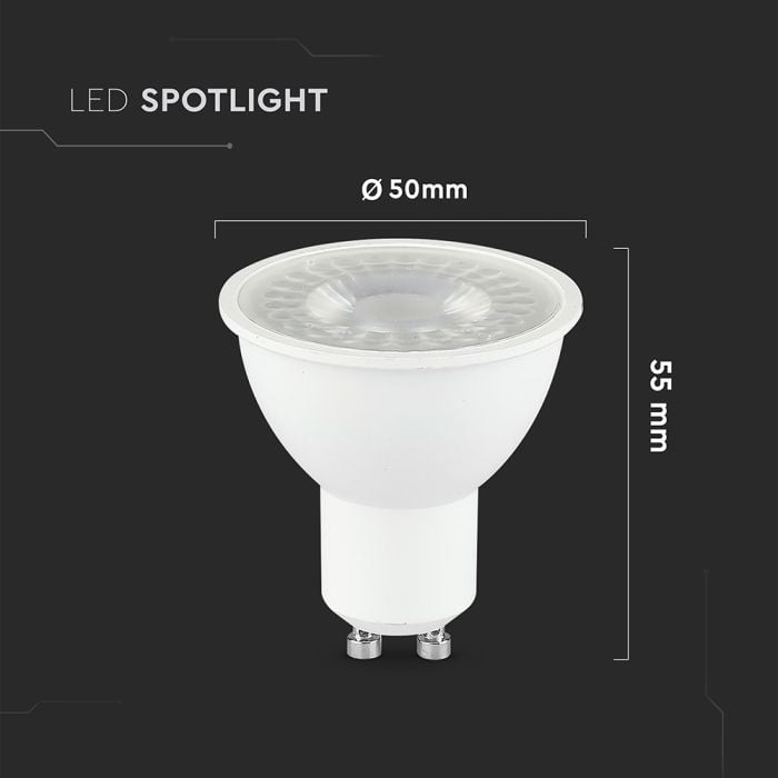 V-TAC LED Dicroica - GU10 - Lente 38° - IP20 - Blanco - 7.5W - 610 Lumens - 6500K-extra-2.webp