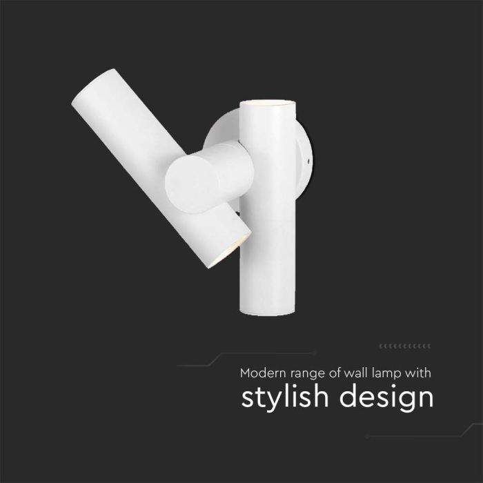 V-TAC LED Aplique Moderno - Foco 2 Vias - IP44 - Cuerpo Blanco - 6W- 620 Lumens - 3000K-extra-4.webp