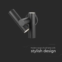 V-TAC LED Aplique Moderno - Foco 2 Vías - IP44 - Cuerpo Negro - 6W- 620 Lumens - 4000K-extra-4.webp