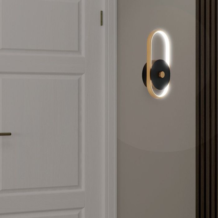 V-TAC LED Aplique Moderno - IP54 - Negro + Cuerpo Latón Antiguo - 15W- 1650 Lumens - 4000K-extra-1.webp