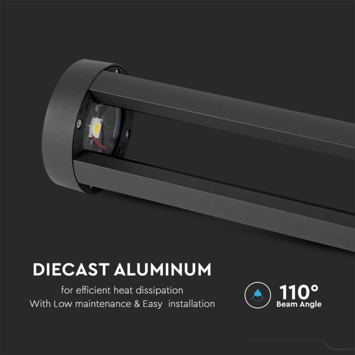 V-TAC LED Lámpara Bolardo Exterior - IP65 Impermeable - Negro - 10W - 1000 Lumens - 6400K - 80CM-extra-1.webp