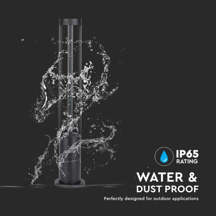 V-TAC LED Lámpara Bolardo Exterior - IP65 Impermeable - Negro - 10W - 1000 Lumens - 6400K - 80CM-extra-7.webp