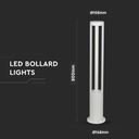 Luz LED para Bolardo - IP65 Impermeable - Blanco - 10W - 1000 Lumens - 3000K - 80CM-extra-6.webp