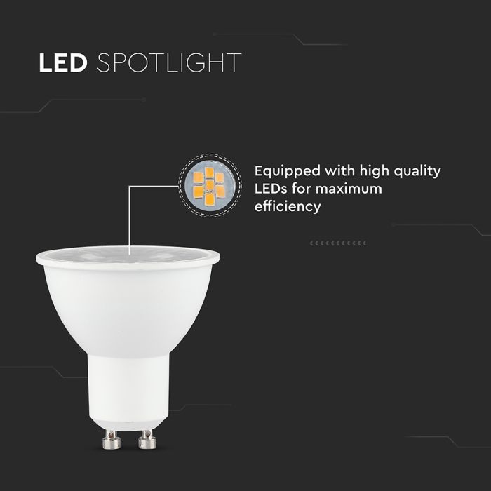 V-TAC LED Dicroica - GU10 - Lente 38° - IP20 - Blanco - 7.5W - 610 Lumens - 4000K-extra-3.webp