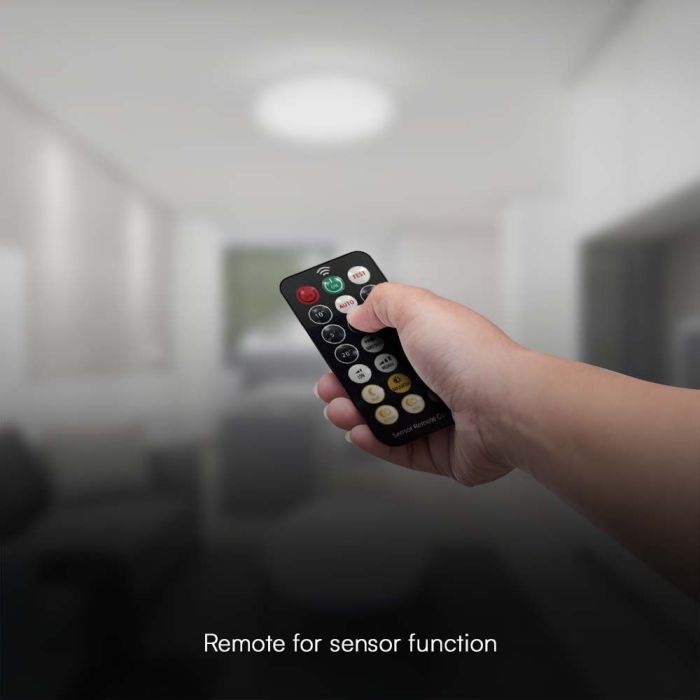 V-TAC LED Plafón redondo - Samsung - Sensor - IP44 - Negro - 24W- 2500 Lumens - 4000K - 350MM-extra-7.webp