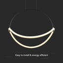 V-TAC Lámpara de techo de diseño - IP20 - Negra - 16W- 1920 Lumens - 3000K-extra-4.webp