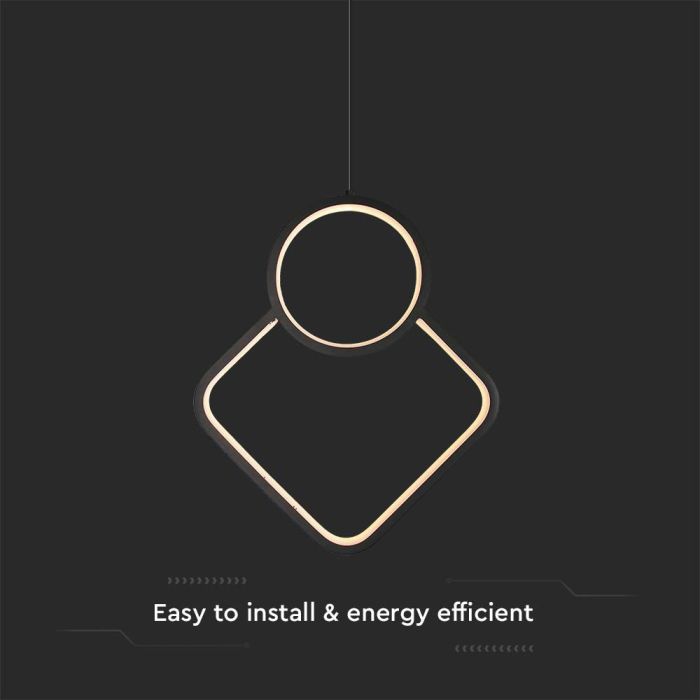 V-TAC Lámpara de Techo de Diseño - IP20 - Cuerpo Negro - 12W - 1300 Lumens - 4000K-extra-4.webp