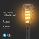 V-TAC Solar Flame Stick Lights - IP44 - Negro - 1W - 2200K  - Pack de 8-extra-6.webp