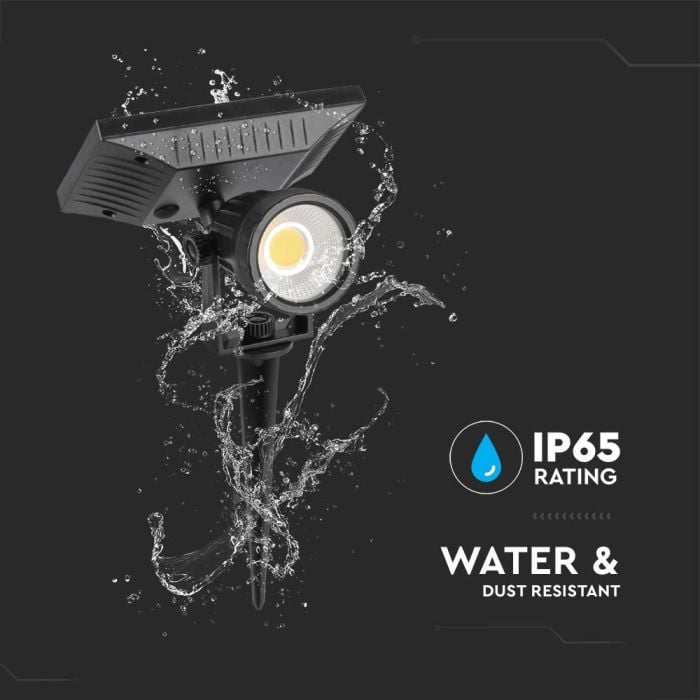 V-TAC Solar Spike Lights - IP65 Impermeable - Negro - 2W - 40 Lumens - 3000K - Pack de 2-extra-6.webp