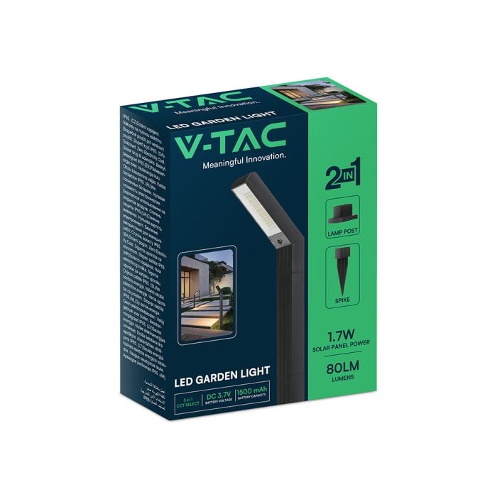 V-TAC Solar Pica de luz - IP65 Impermeable - Negro - 80 Lumens - 3IN1-extra-10.webp