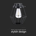 V-TAC Luz Solar de Diseño para Jardín - Negra - 8 Lumens - 2700K-extra-3.webp