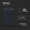 V-TAC LED Lámpara de pared x2 - Aplique Hormigón - G9 - IP20 - Gris Oscuro-extra-3.webp