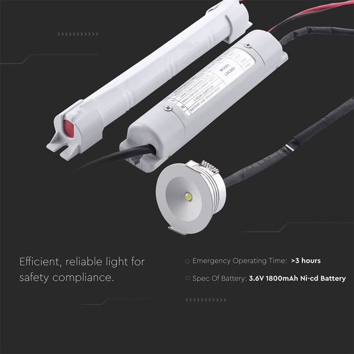 Luces de Emergencia V-TAC - Foco - IP20 - Blanco - 3W - 140 Lumens - 5500K-extra-4.webp