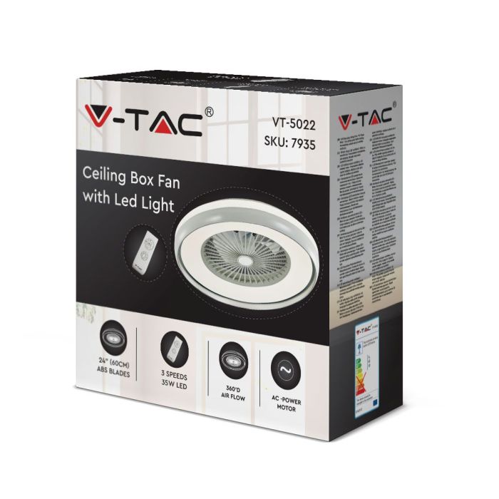 Ventilador de caja V-TAC - Motor CA - Blanco + Anillo Gris - 45W- 3000 Lumens - 3IN1-extra-3.webp