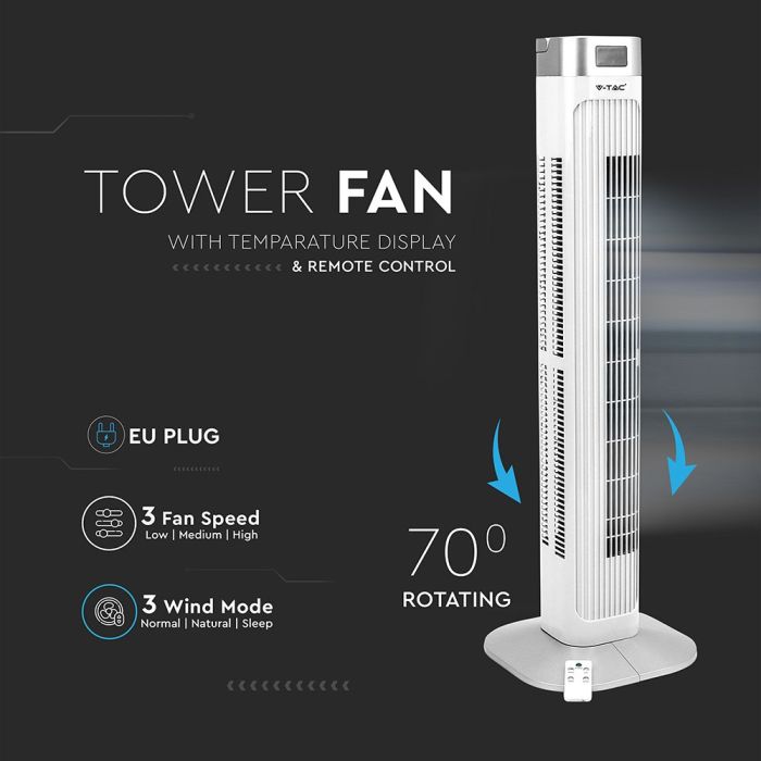 Ventilador de torre V-TAC - 55W - IP20 - Blanco-extra-9.webp