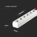 V-TAC Adaptadores y Tomas - 6 Vías - Interruptor Extensión Toma - IP20 - Blanco - 1.5m Cable-extra-3.webp