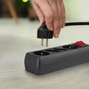 V-TAC Adaptadores y Tomas - 4 Vías - Extensión de Interruptor - IP20 - Negro - 1.5m Cable-extra-2.webp