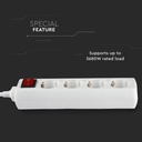 V-TAC Adaptadores y Tomas - 4 Vías - Interruptor Extensión Toma - IP20 - Blanco - 1.5m Cable-extra-6.webp