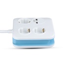 Adaptadores y tomas V-TAC - 3 vías - Toma de extensión USB cuadrada - IP20 - Blanco - Cable de 1,4 m-extra-3.webp