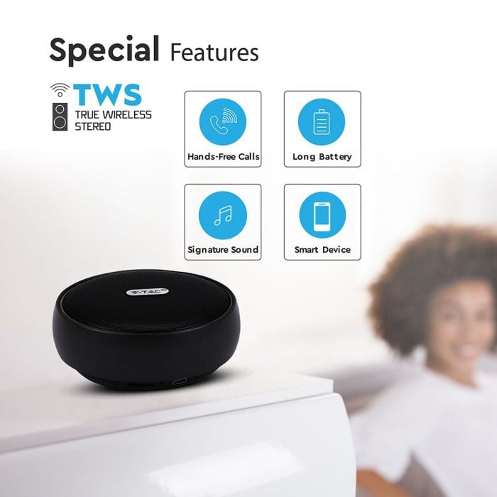 V-TAC Altavoz Bluetooth - Clip - Negro - 4W - 800mAh-extra-4.webp