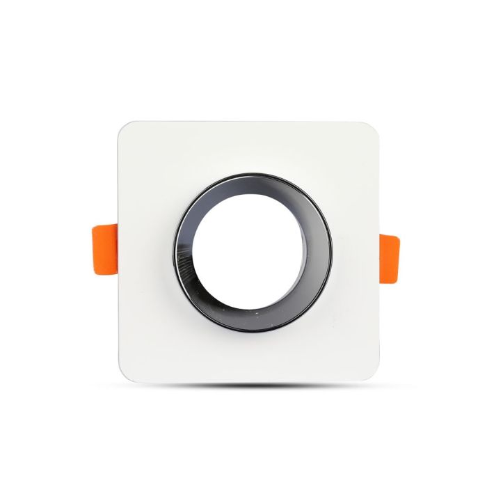 V-TAC LED Aro de yeso cuadrado - Empotrable - GU10 - IP20 - Blanco + Cromo-extra-5.webp