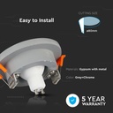 V-TAC LED Aro de yeso / hormigón redondo - Empotrable - GU10 - IP20 - Gris + Cromo-extra-4.webp