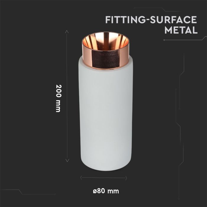 V-TAC Aro de yeso / hormigón LED - Accesorios de superficie - GU10 - IP20 - Gris + Oro rosa mate-extra-3.webp