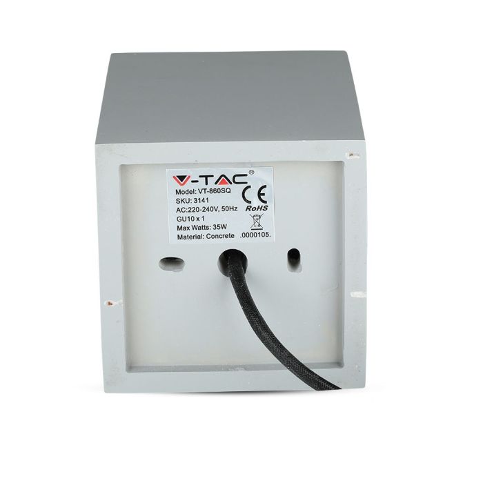 V-TAC Aro de yeso / hormigón cuadrado LED - Accesorios de superficie - GU10 - IP20 - Gris + Oro rosa mate-extra-9.webp