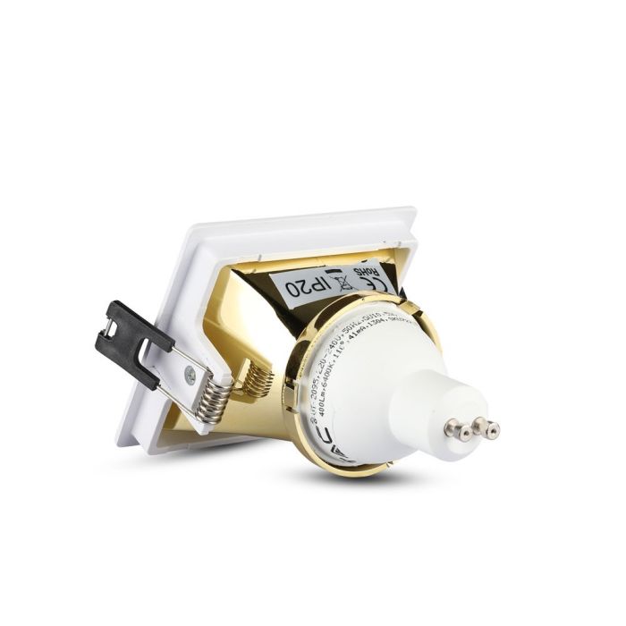 V-TAC Aro  cuadrado LED - Empotrable - GU10 - IP20 - Blanco + Dorado-extra-8.webp
