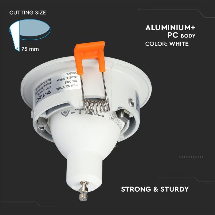 V-TAC LED Aro redondo - Empotrable - GU10 - IP20 - Blanco-extra-3.webp