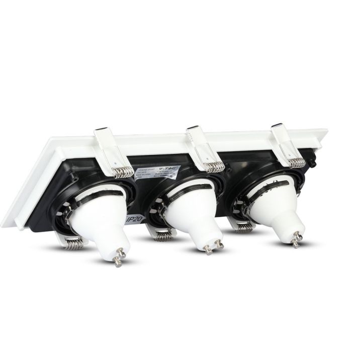 V-TAC LED Aro cuadrado x3 - Empotrable - GU10 - IP20 - Blanco + Negro-extra-7.webp