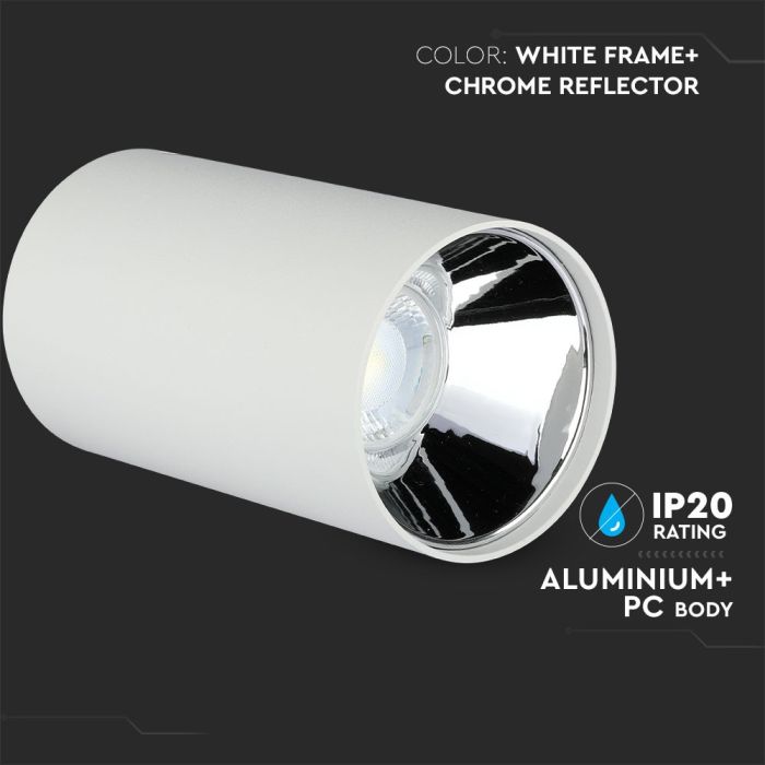 V-TAC LED Aro redondo - Accesorios de Superficie - GU10 - IP20 - Blanco + Cromo-extra-3.webp