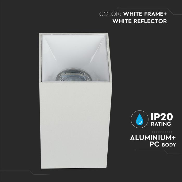 V-TAC Aro cuadrado LED - Accesorios de Superficie - GU10 - IP20 - Blanco + Blanco-extra-3.webp
